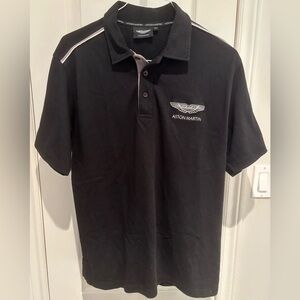 Hackett Aston Martin Racing Black/Gray Polo Shirt  Size XL Fits Like Large